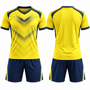Ensemble de maillots de football personnalisés pour hommes, rouge et noir, col en V, tissu respirant, kit uniforme de football avec short - Product Image 4