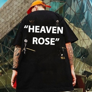 เสื้อยืดโอเวอร์ไซส์พิมพ์ลายกราฟิกสำหรับผู้ชาย ผ้าคอตตอนหนานุ่ม สไตล์สตรีทแวร์ ฮิปฮอป ทรงหลวม ขายส่ง แบบไหล่ตก - Product Image 5