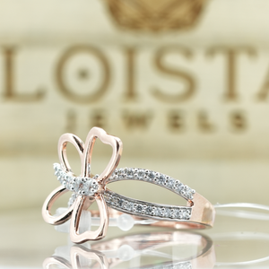 แหวนแฟชั่นผู้หญิงรูปผีเสื้อ ดีไซน์หวานโรแมนติก ของขวัญแต่งงาน คุณภาพดีเยี่ยม ทอง 18k 14k - Product Image 4