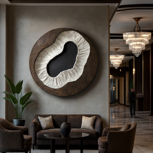 Escultura de madera orgánica única para colgar en la pared, arte de pared de madera hecho a mano para decoración de pared de muebles de sala de estar - Product Image 4