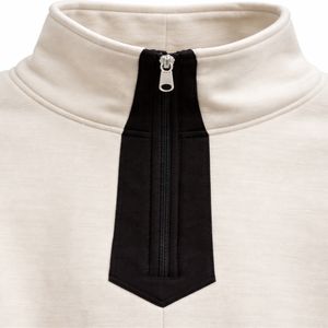 เสื้อสเวตเชิ้ตผู้ชายแบบครึ่งซิป ผ้าฟลีซ 100% คอตตอน แต่งแถบสีตัดกัน คอกลม บริการ OEM รับทำโลโก้ตามสั่ง - Product Image 4