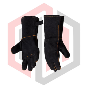 Gants de soudeur en cuir noir pur, résistants à la chaleur, anti-coupure, respirants, 14 pouces, gants de sécurité industrielle - Product Image 5