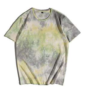 Camiseta de manga corta con estampado tie-dye para hombre, cuello redondo, corte regular, tejido informal con diseño estampado. - Product Image 1