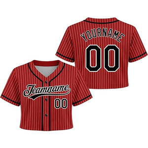 Maillot de baseball et de softball personnalisé rouge et noir pour femmes, jeunes et enfants, avec nom, numéro et logo, léger - Product Image 1