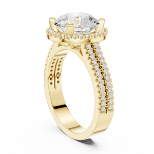 Aries Jewel 2.5 Carat Lab Grown Round Cut Classic Engagement Halo Ring 14K Gold IGI Report VS1 E Diamond for Anniversary Wedding - Product Image 3