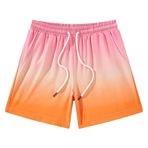 Premium Quality Men Front <b>High</b> Elastic Waist Drawstring Breathable Quick Dry Lightweight Polyester/Cotton Summer Training Sports - Product Image 1