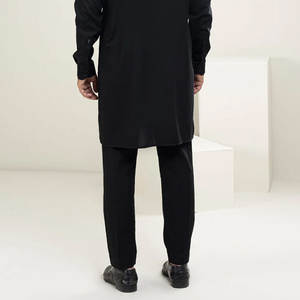 Traje Afgano para Hombre 2026 a Precio Económico, con Bordado Minimalista en el Cuello, Conjunto Tradicional Islámico Shalwar Kameez para Usar en Verano, Bandhgala - Product Image 6