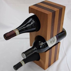 Porte-bouteille en bois de noyer artisanal - Design moderne - Vente en gros - Product Image 6