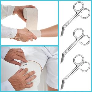 Ciseaux à pansements médicaux en acier inoxydable avec embout de sécurité pour la coupe de pansements et les soins aux patients - Product Image 2