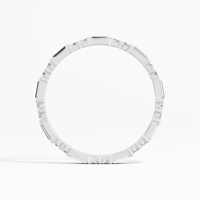 Anillo de Eternidad Clásico VABS DIAMOND para Mujer, Plata de Ley 925, Bañado en Rodio, 0.70 Ctw, VVS-VS, Moissanita Baguette, Venta al Por Mayor
