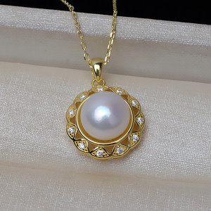 Collier en argent S925 avec pendentif tournesol incrusté, accessoires en perles DIY, collier clavicule, collier tendance, décoration unique - Product Image 2