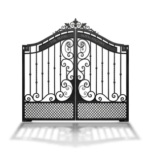 Portail double battant en fer forgé de style victorien KHP Royal Archive, entièrement sur mesure, thermolaqué, durable, pour usage extérieur, facile à installer - Product Image 1