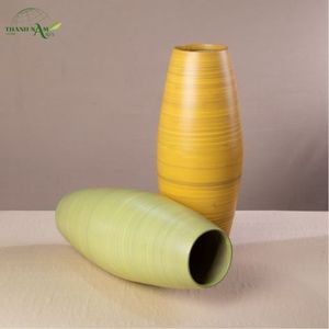 Jarrón de Mesa de Bambú Enrollado Hecho a Mano y Personalizable, Estilo Art Deco, Decoración Ecológica y Duradera de Thanh Nam Arts JSC - Product Image 3