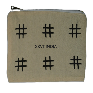 Pochette zippée en toile de coton naturel recyclé avec logo personnalisé, fermeture éclair dorée, sac cosmétique pour produits de maquillage, emballage cadeau - Product Image 4