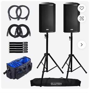 AVAILABLE NOW VEN-TIS 112A 2-Way Active 12 inch <b>Speakers</b> with <b>Stands</b> Duo Pack - Product Image 2