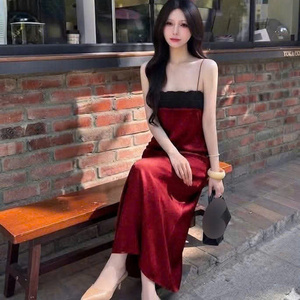 ชุดเดรสผ้าซาตินลูกไม้จีบระบายเอวธรรมชาติทรงเข้ารูปแบบไร้สายผ้าชีฟองลำลองซักได้ราคาโรงงานรับสั่งทำ - Product Image 1