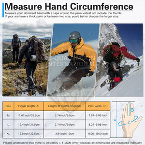 En stock, gants de ski coupe-vent, couleur unie, gants de ski pour adultes, gants de ski professionnels, dernier design - Product Image 4