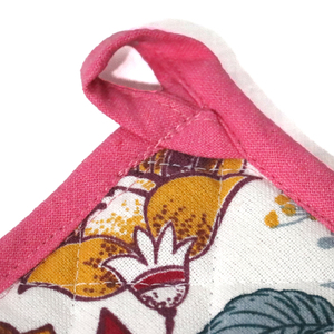 Attractive Printed Design Soft and Durable 160 Gsm Oven Mitts Recycled Cotton Pot Holders for <b>Kitchen</b> Use Exporter in India. - Product Image 4