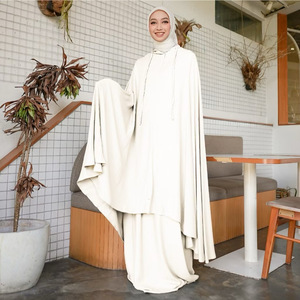 Vestido de Oración Musulmán para Mujer, de Rayón Blanco Puro de Lujo, Suave y Transpirable, Abaya Islámica, Conjunto Mukena, Alta Calidad, Venta al Por Mayor - Product Image 1