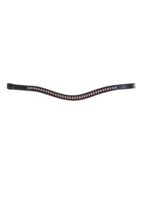 Super Quality Leather Horse Browband with <b>Crystals</b> Custom Logo Comfortable Equestrian Sports Riding Gear Fancy <b>Stitching</b> - Product Image 2