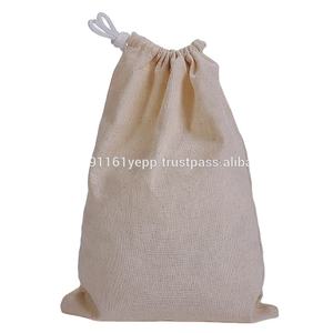 Venta al por mayor de bolsas de la compra con cordón de tela de algodón de lino respetuoso con el medio ambiente - Product Image 2