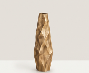 Jarrón Dorado Metálico Contemporáneo, Diseño Geométrico Facetado Único, Florero Alto para Decoración de Interiores de Sala de Estar, Suministro al por Mayor - Product Image 5