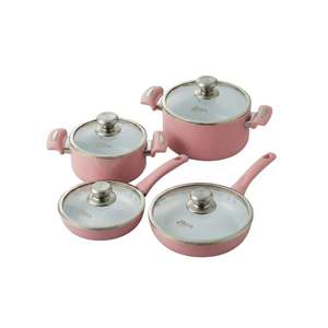 Juego de Utensilios de Cocina de Cerámica Antiadherente con Tapas de Vidrio para Todas las Estufas, Construcción de Aluminio, Apto para Lavavajillas, Ecológico, Estilo Americano - Product Image 3