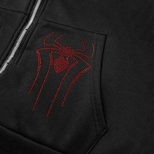 Sweat à capuche zippé intégral pour homme, masque facial intégré, streetwear tactique, coupe oversize, en coton personnalisable - Product Image 6