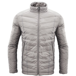 Chaqueta Acolchada Negra para Hombre, Cuello Alto, Cierre de Cremallera, Resistente al Viento, Informal de Invierno, Corte Ajustado, Relleno de Poliéster, Largo Regular - Product Image 3