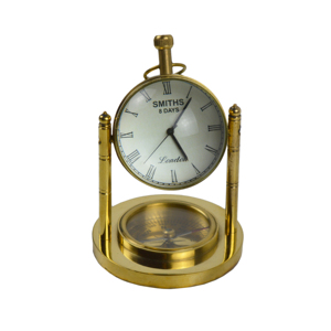 Vintage Theme <b>Clocks</b> With Marble Base Industrial Quality Metal Design Best For Home And Office <b>Table</b> Decoration <b>Clock</b> - Product Image 4