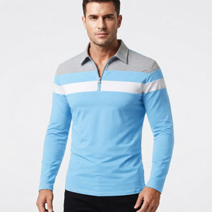 Chemise homme gris clair à manches courtes infroissable avec rayures blanches contrastantes sur la poitrine et les manches, patte de boutonnage à 3 boutons, coupe décontractée, en maille - Product Image 4
