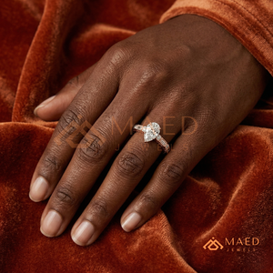 Rose Gold Plated Pear Cut Engagement <b>Ring</b> Women Baguette Side Stone Vintage Milgrain American Diamond <b>CZ</b> Wedding <b>Ring</b> - Product Image 4