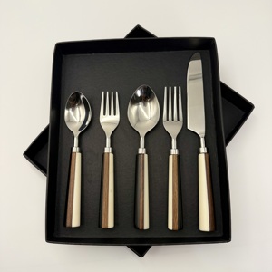 Juego de Cubiertos de Resina y Madera en Oferta, Cuchara, Cuchillo, Tenedor, Juego de Cubiertos de Acero Inoxidable para Boda - Product Image 2