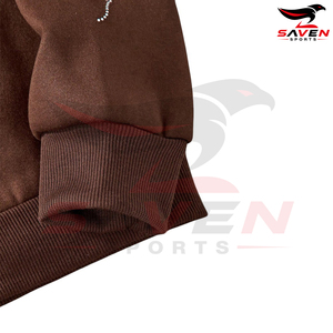 Service OEM ODM – Nouveau sweat à capuche zippé marron pour homme, coupe oversize, imprimé strass, tissu épais, effet diamant brillant, style streetwear - Product Image 5