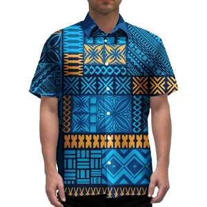 <b>Men's</b> <b>Hawaiian</b> <b>Shirt</b> Short Sleeve Button-Up Turn-Down Collar Tropical Floral Print Knitted Blue Yellow Summer Vacation - Product Image 1