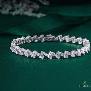 Pulsera de Diamantes de Laboratorio con Corte Esmeralda, Oro de 9k, 10k, 14k, 18k, Certificación IGI, Joyería de Boda para Mujer - Product Image 4