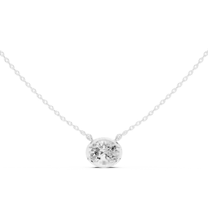 Accessoires de bijouterie fine, pendentif solitaire en diamant de laboratoire de taille ovale, or massif 10K 14K 18K, cadeau pour femme, chaîne incluse - Product Image 5