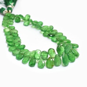 Perles facettées en tsavorite AAA 5x7mm-7x10mm, forme poire, grenat vert naturel, pierres semi-précieuses, perles en vrac pour la création de bijoux - Product Image 5