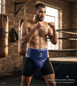 Juego de Boxeo Profesional de Cuero Genuino de Vaca, Fabricación Personalizada de Fábrica, Juego de Boxeo Azul de Alta Calidad - Product Image 3