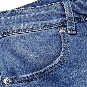 Jeans en denim bleu décontracté et sexy pour femme, coupe droite, taille élastique, lavable, écoresponsable, style streetwear - Product Image 4