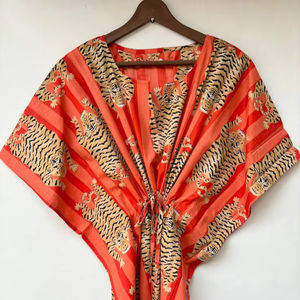 Caftán sin mangas de algodón con estampado digital, ligero, informal, de verano, estilo bohemio, floral, para mujer, ropa de resort, maxi Naaz - Product Image 1