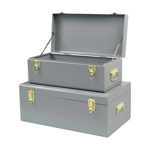 Coffret de rangement en fer durable vert foncé, fait main, lot de 2 - Product Image 5