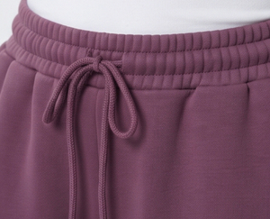 Pantalones de chándal de mujer de corte holgado con pedrería, estilo urbano, de invierno, de forro polar grueso de poliéster, de cintura alta, de pierna ancha, largos y con cordón. - Product Image 5