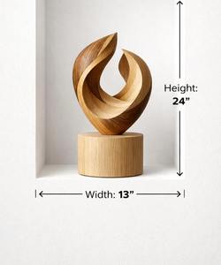 Pièce décorative en bois massif de créateur Antique Creations, figurine en bois naturel, finition bois naturel, artisanat haut de gamme, accessoire d'intérieur de luxe - Product Image 6