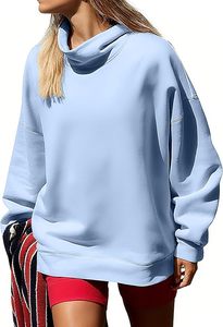Pull à col roulé pour femme à manches longues en polaire épaisse avec logo personnalisé imprimé sur le devant et couleur personnalisée - Product Image 6