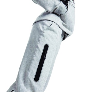 Marque privée 69% coton 31% Polyester femmes Tech polaire survêtement gris fermeture éclair à capuche Joggers pantalons de survêtement survêtement - Product Image 5