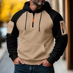 Wholesale 100% Cotton Winter Plain Oversized Lined Hooded Pullover Sweatshirts Men's Solid Color Custom Print Tops Casual 500g N - Product Image 3