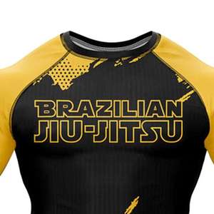 Wholesale Men's Short Sleeve BJJ Rash Guard Brazilian Jiu Jitsu <b>Compression</b> MMA <b>Shirt</b> Sublimation Printing Grappling Gym Wear - Product Image 6