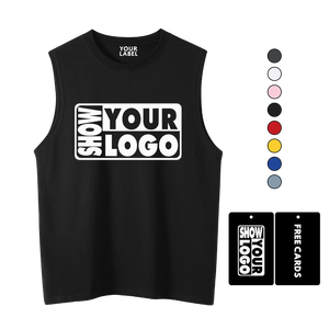 Camiseta Deportiva Casual para Hombre, de Algodón Orgánico Transpirable, Diseño sin Mangas, Impresiones de Etiquetas Gratuitas, Venta al Por Mayor - Product Image 1