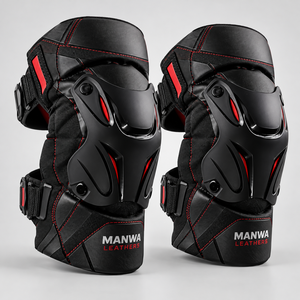 Soporte de Rodilla Ajustable Manwa Leathers, Cuero Transpirable con Estabilizadores Laterales Articulados y Correas de Gancho y Bucle 2026 - Product Image 4